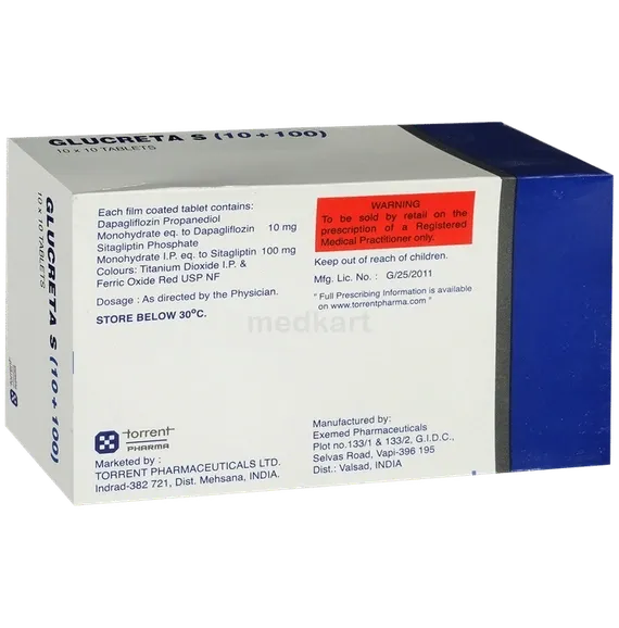 glucreta s 10/100mg tablet 10's